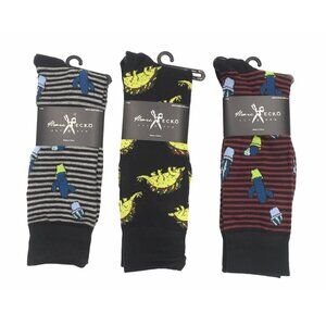 Marc Ecko Socks Men Dress Casual Novelty Crew Dinosaur Cactus Stripe 3 Pairs NEW